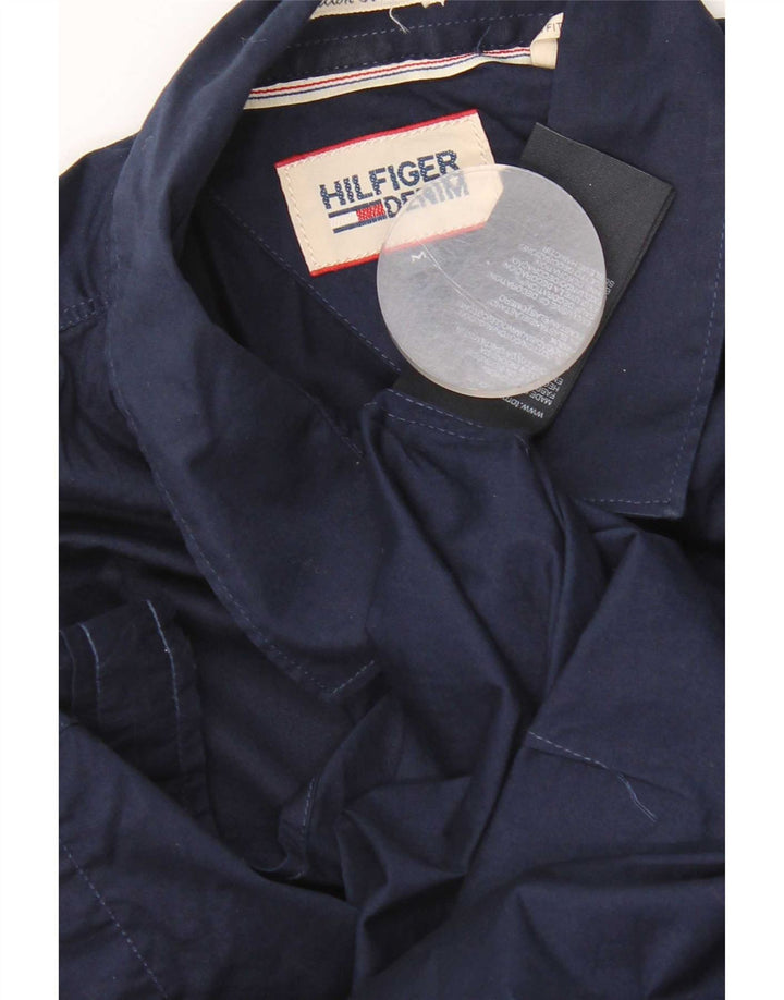 Koszula męska z krótkim rękawem Tommy Hilfiger, średnia, granatowa, bawełniana