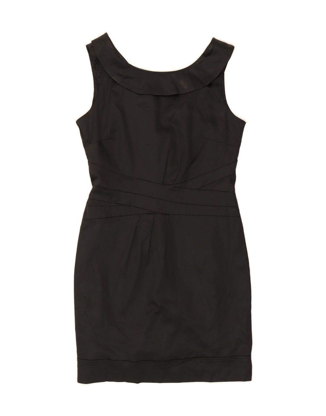 WAREHOUSE Womens Sleeveless Sheath Dress UK 14 Medium Black Acetate Vintage Warehouse and Second-Hand Warehouse from Messina Hembry 
