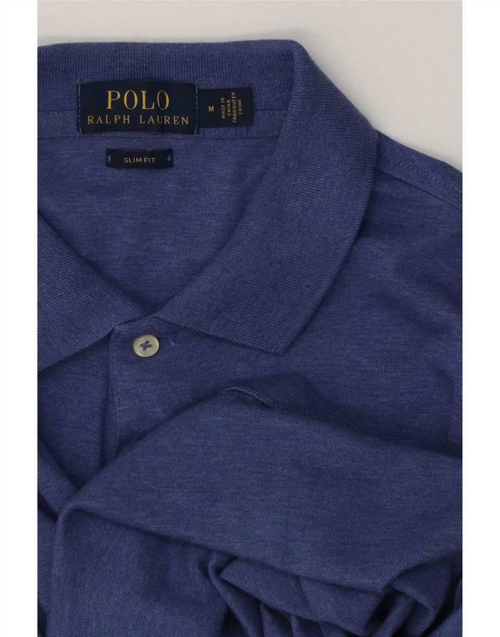 Męska koszulka polo slim fit Polo Ralph Lauren, kolor średni niebieski