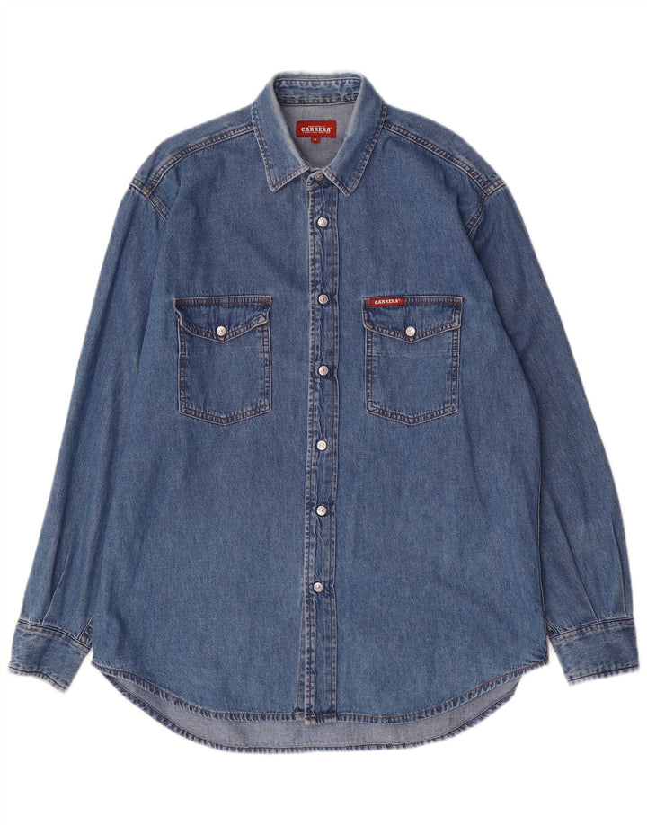Męska koszula dżinsowa CARRERA, średnia niebieska, bawełniana