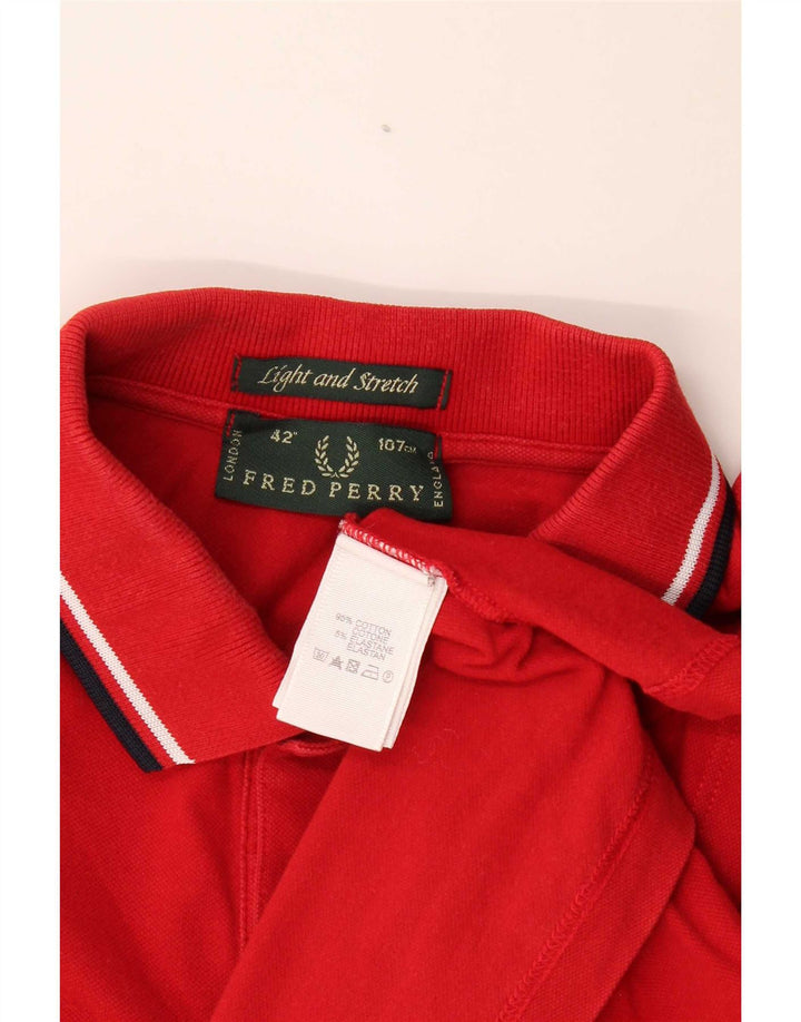 Męska koszulka polo Fred Perry, bawełniana, w kolorze średnio czerwonym