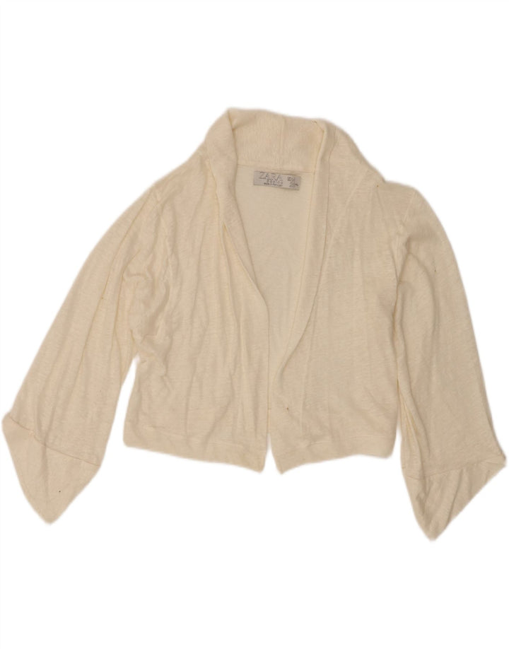 Sweter damski Zara Crop Open Cardigan UK 12 Medium Off White