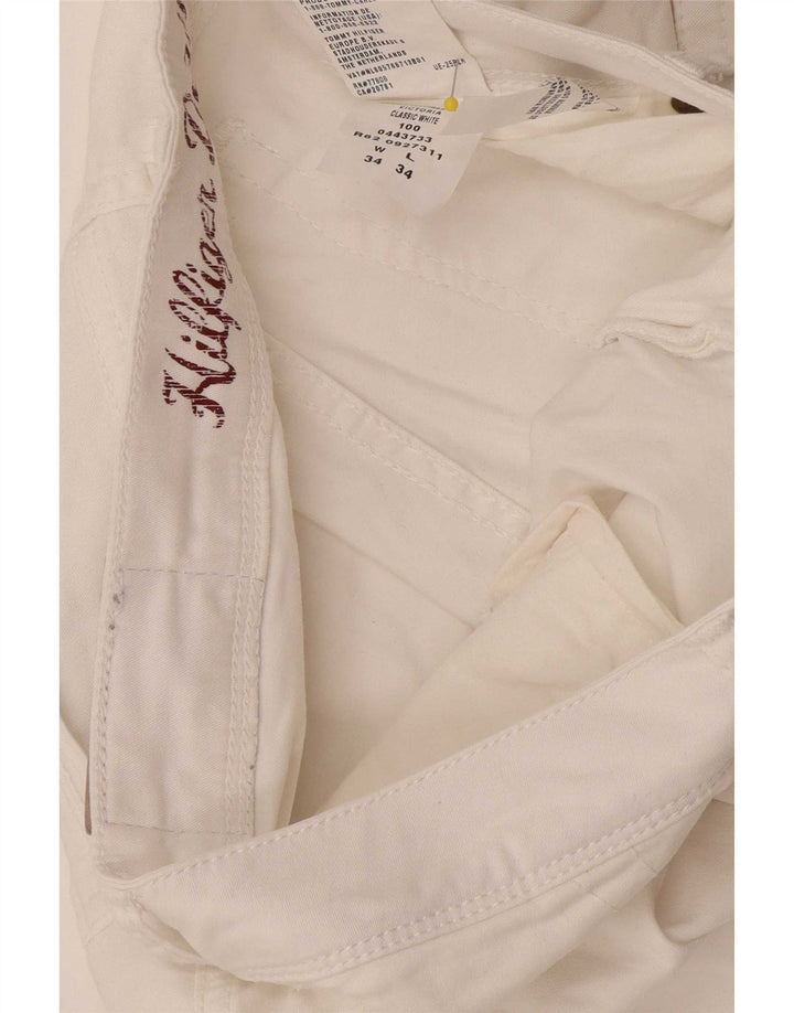 Męskie jeansy slim fit Tommy Hilfiger W34 L34 Biała bawełna