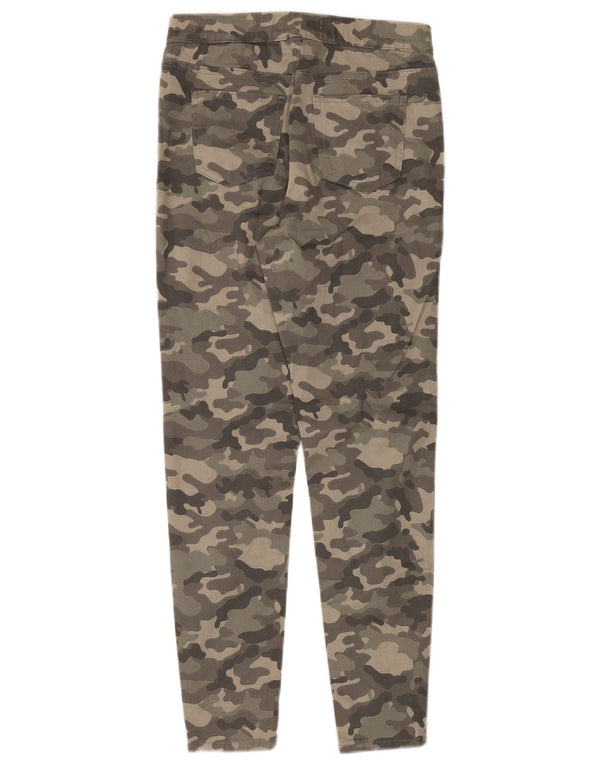 Marks & Spencer Womens High Waist Trousers UK 10 Small W28 L28 Khaki