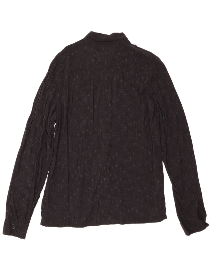 Koszula męska All Saints, średnia czarna, geometryczna wiskoza