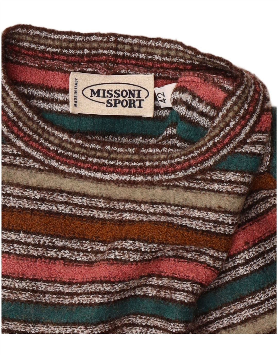 Damska sukienka sweterkowa MISSONI SPORT IT 42 w średnie, wielokolorowe paski