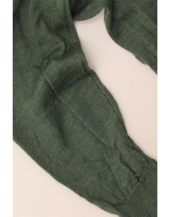 Męski sweter Lacoste z okrągłym dekoltem, rozmiar 7 2XL, zielona dziewicza wełna