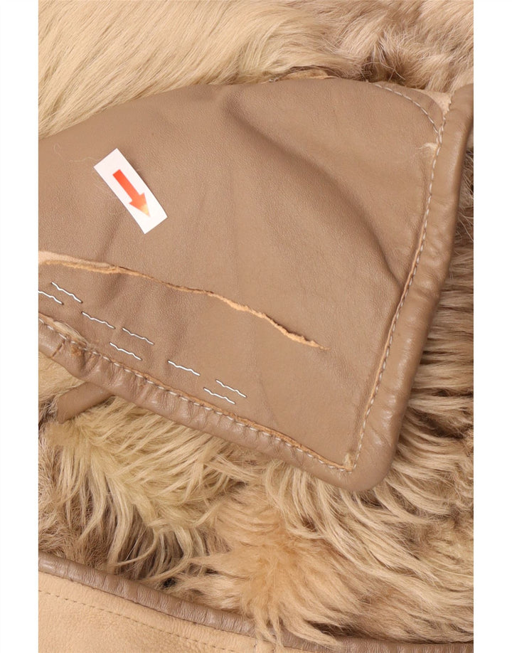 Vintage damski płaszcz Shearling UK 14 Średni brązowy Shearling