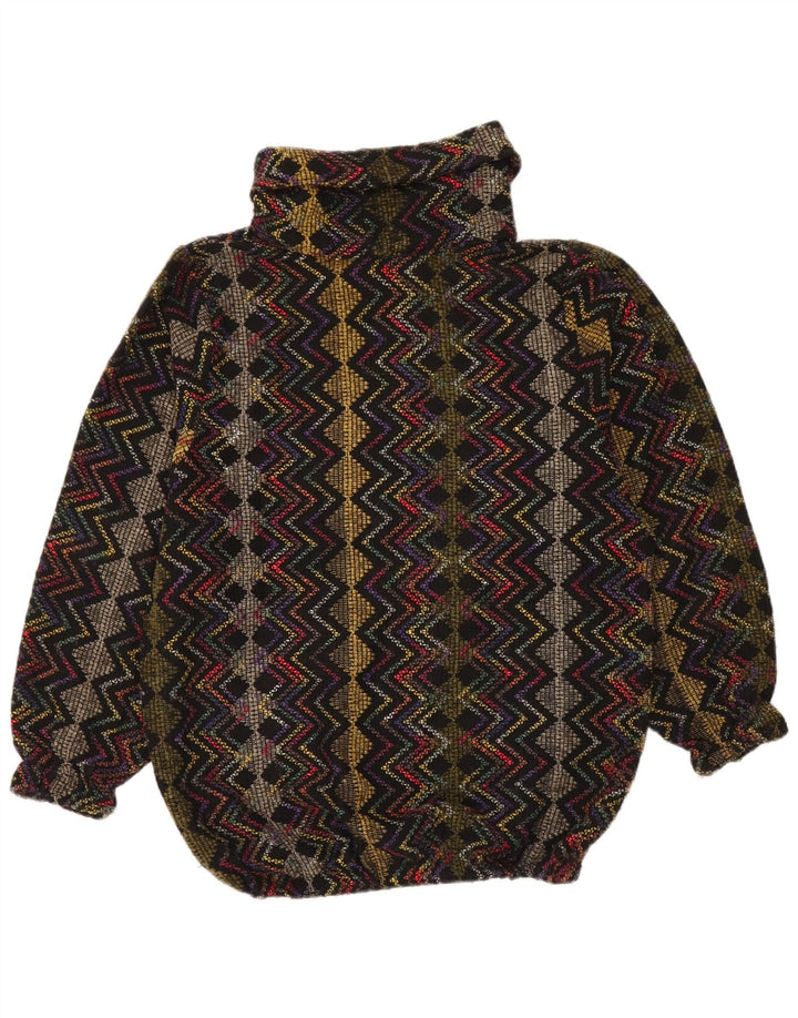 Vintage damski sweter z golfem UK 20 2XL wielokolorowy retro