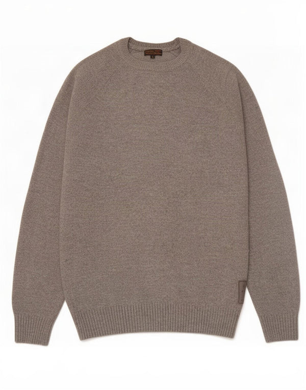 Męski sweter Barbour z dekoltem w łódkę, duży, szary, wełniany