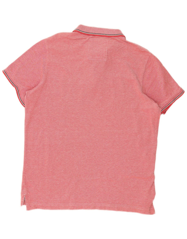 Męska koszulka polo Superdry 2XL Różowa, bawełniana w plamki