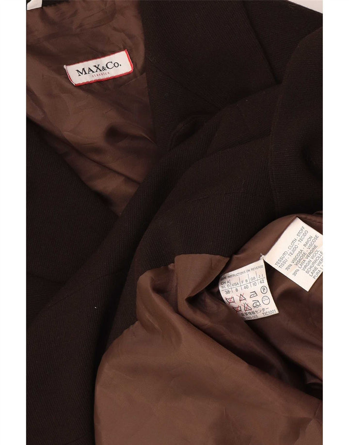 Max & Co. Płaszcz damski UK 10 Small Brown Wiskoza