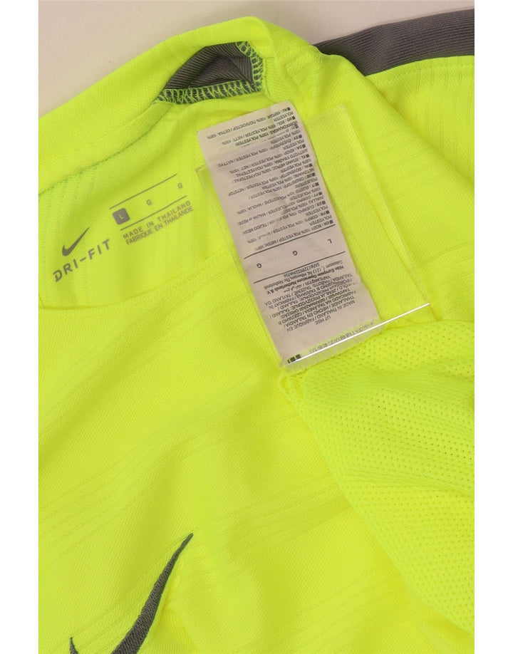 Męski T-shirt Nike Dri Fit, duży, zielony poliester z blokami kolorów