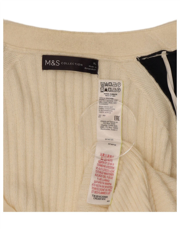 Marks & Spencer Damski sweter oversize UK 18 XL, biały