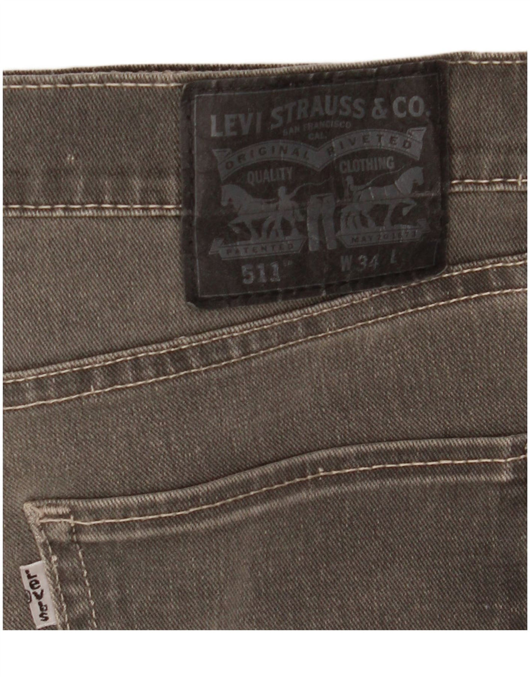 Męskie spodenki jeansowe Levi's W34, duże, szare, bawełniane