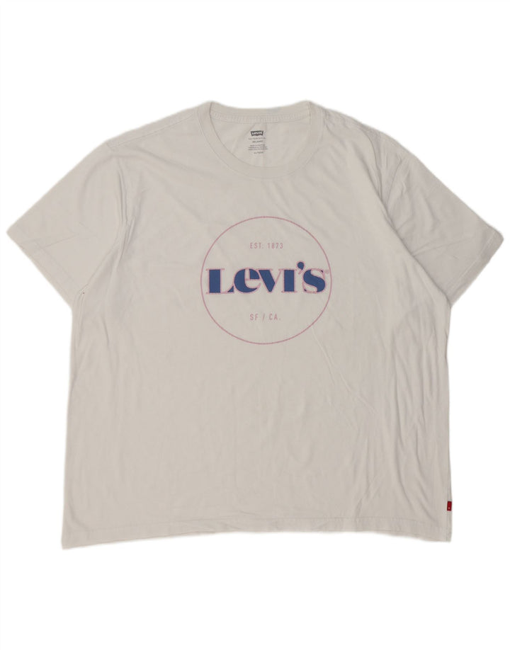 Męska koszulka z grafiką Levi's, góra XL, biała bawełna