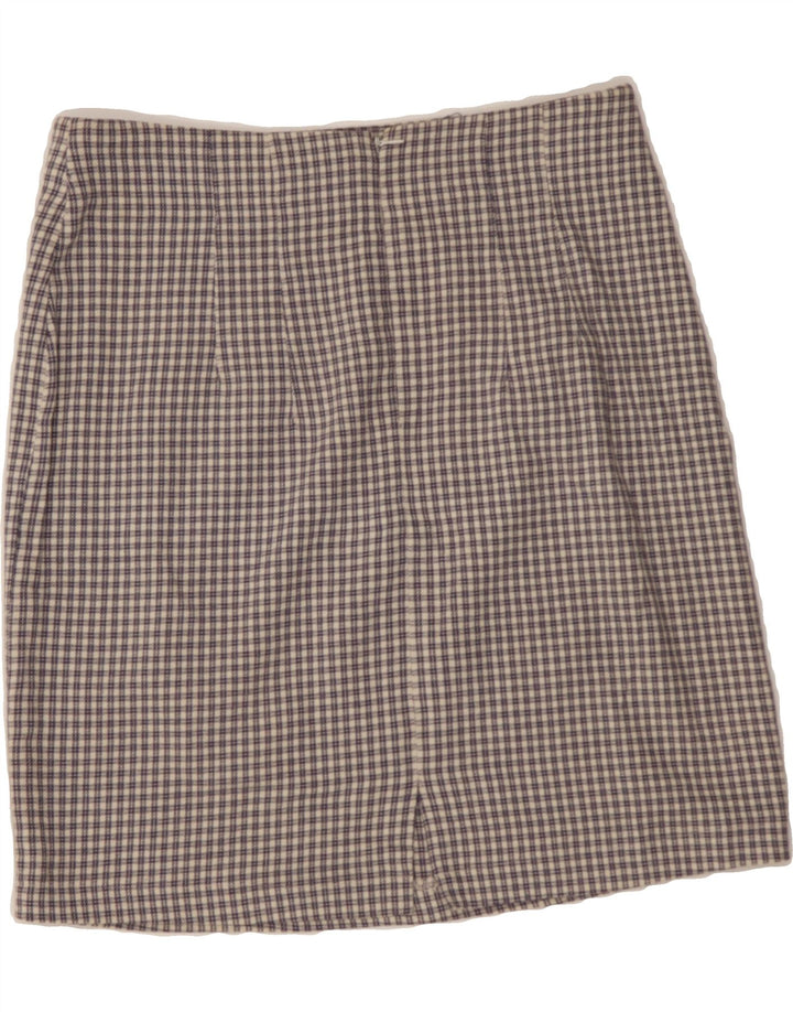 JOY Womens Straight Skirt EU 40 Medium W30 Grey Check Cotton Vintage Joy and Second-Hand Joy from Messina Hembry 