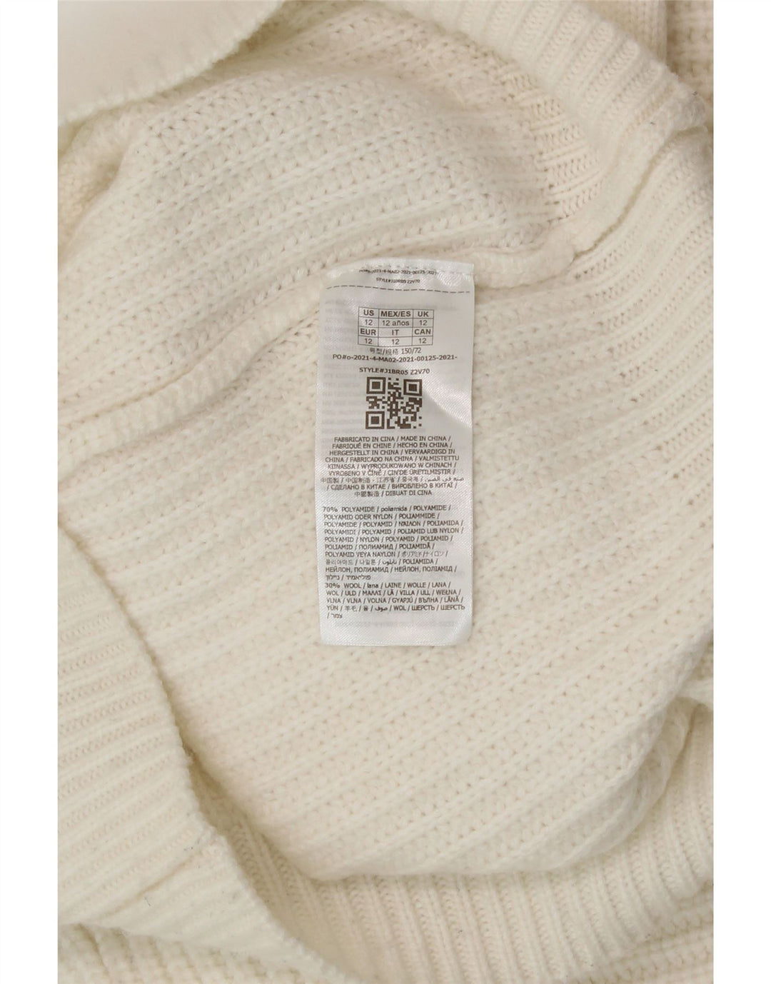 GUESS Girls Turtle Neck Jumper Sweater 11-12 Years White Polyamide Vintage Guess and Second-Hand Guess from Messina Hembry 