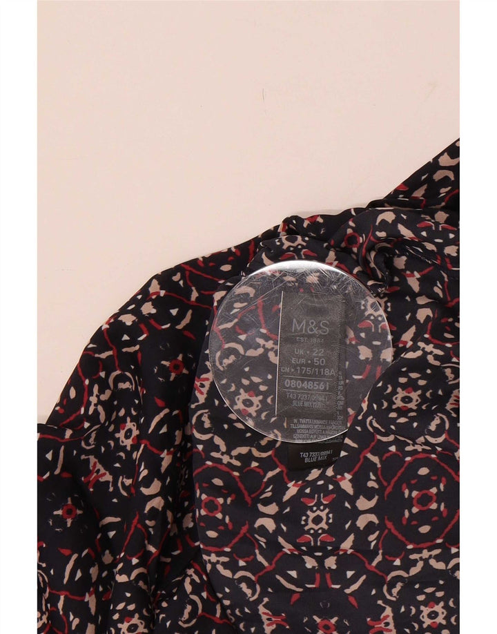 Bluzka damska Marks & Spencer w abstrakcyjny wzór, UK 22 3XL, granatowa