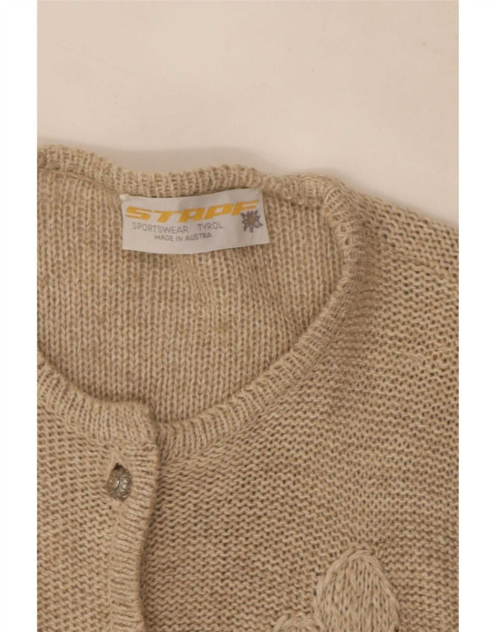 Sweter damski Stapf UK 12 średni beż w kwiaty