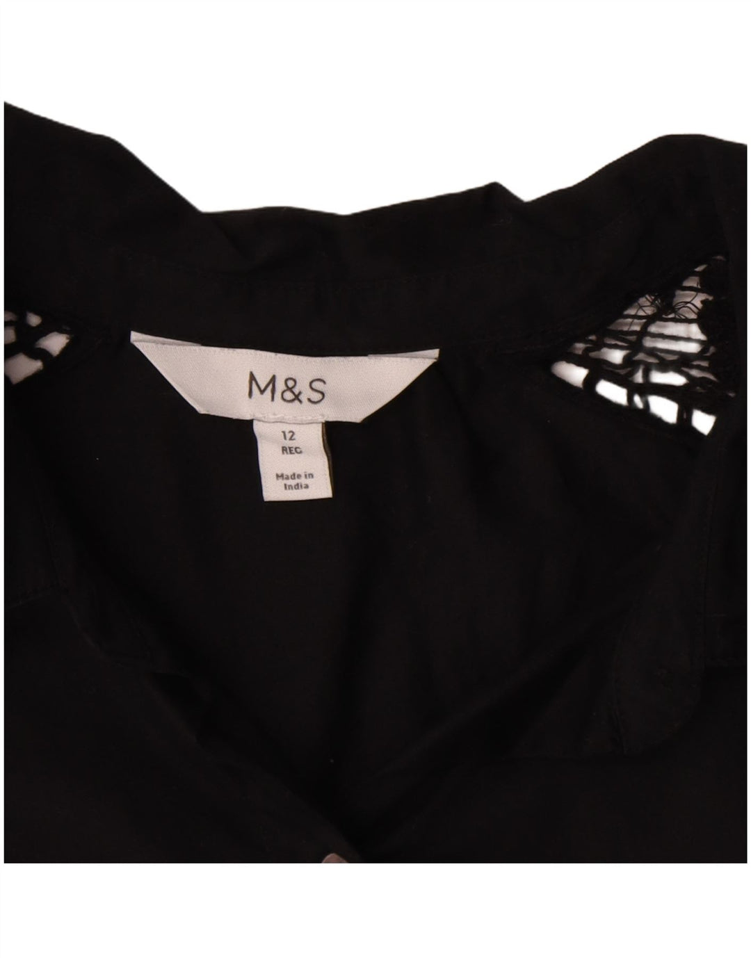 Damska bluzka koszulowa Marks & Spencer UK 12, średnia czarna, bawełniana