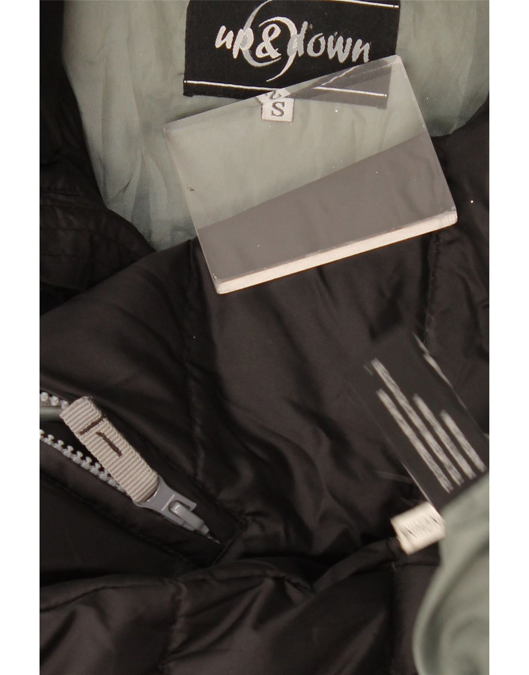 Vintage męska wyściełana kamizelka, mała czarna nylonowa