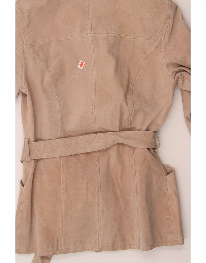 NEUTRAL ZONE Womens Leather Jacket UK 10 Small Beige Leather Vintage Neutral Zone and Second-Hand Neutral Zone from Messina Hembry 