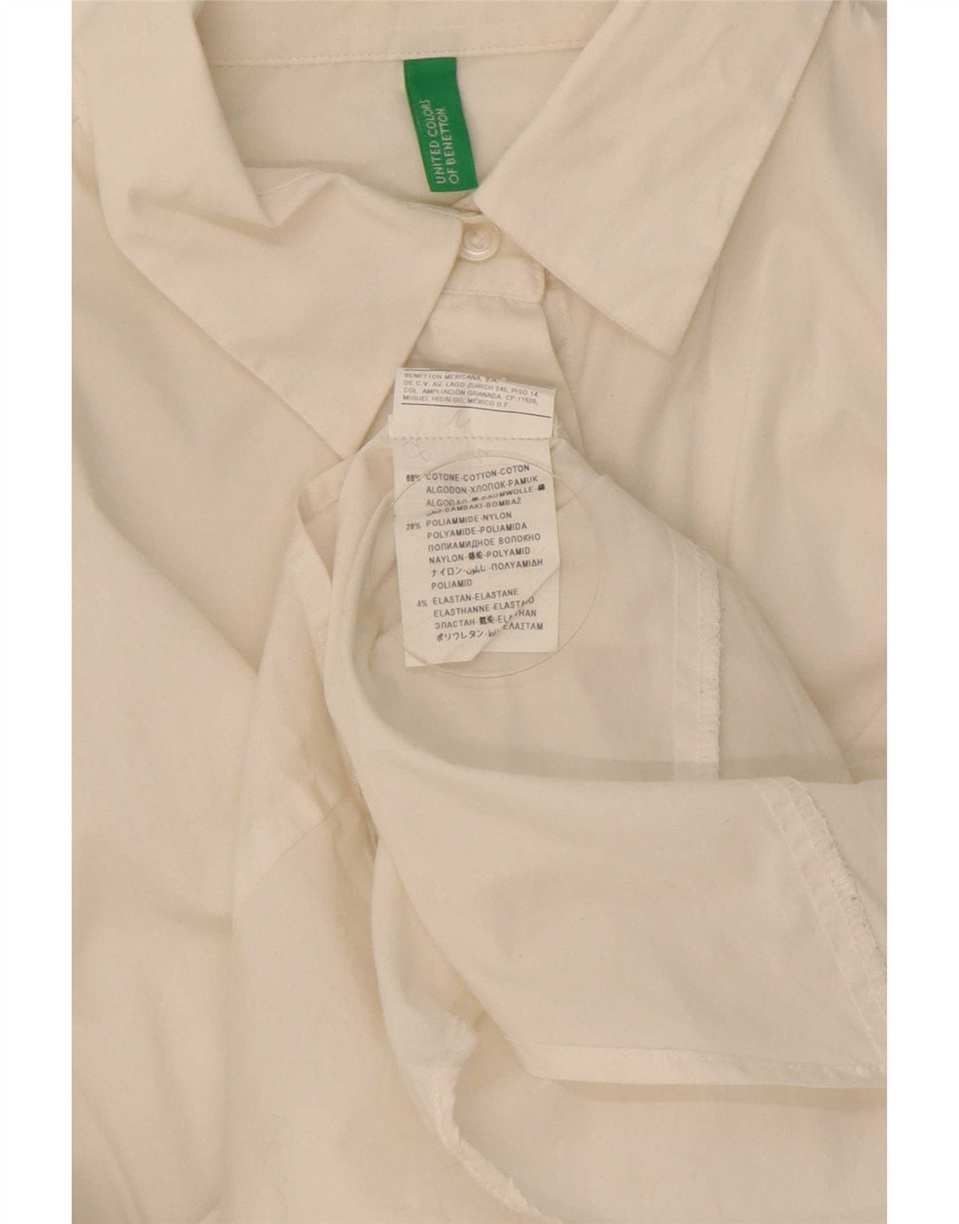 Koszula damska Benetton UK 10 Small, biała, bawełniana