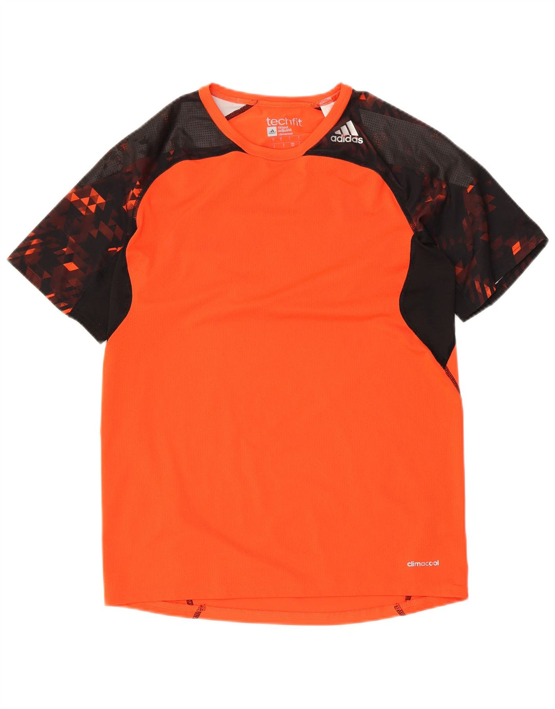 Męska koszulka Adidas Tech Fit Top, mała, pomarańczowa, poliestrowa z blokami kolorów