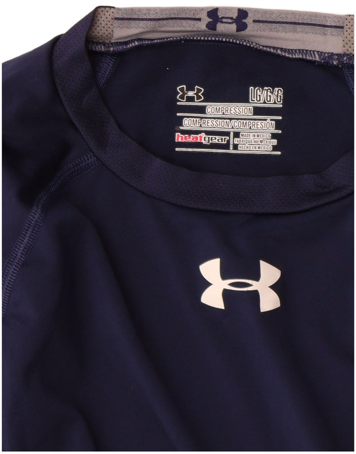 Męski top z długim rękawem Under Armour Heat Gear, duży, granatowy