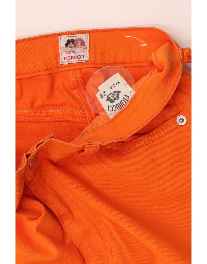 Fiorucci Damskie jeansy slim W28 L30 Pomarańczowa bawełna