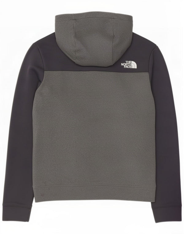 Męski sweter z kapturem i zamkiem błyskawicznym The North Face, mały, szary, z blokami kolorów, poliester