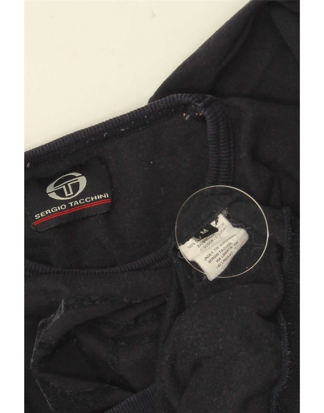 Damski krótki top Sergio Tacchini z grafiką z długim rękawem, UK 12, średni granatowy