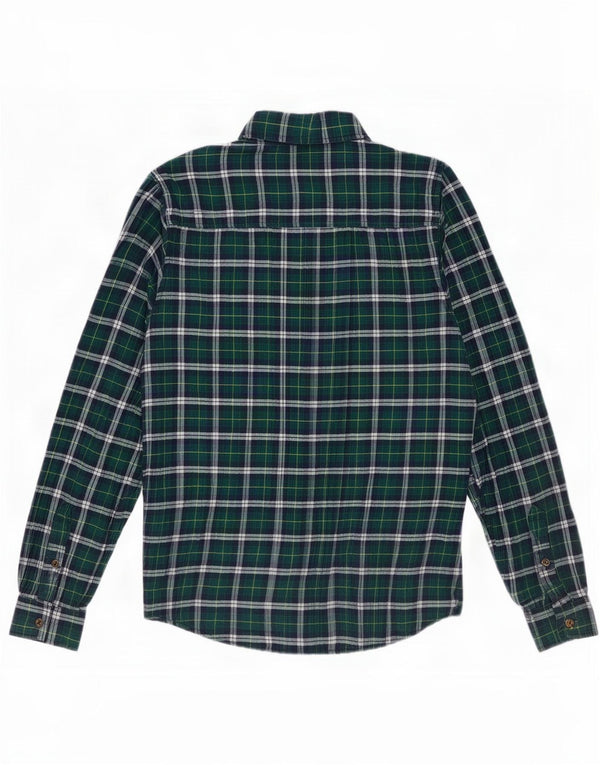 Damska koszula flanelowa Superdry UK 14, duża, bawełniana w zieloną kratkę