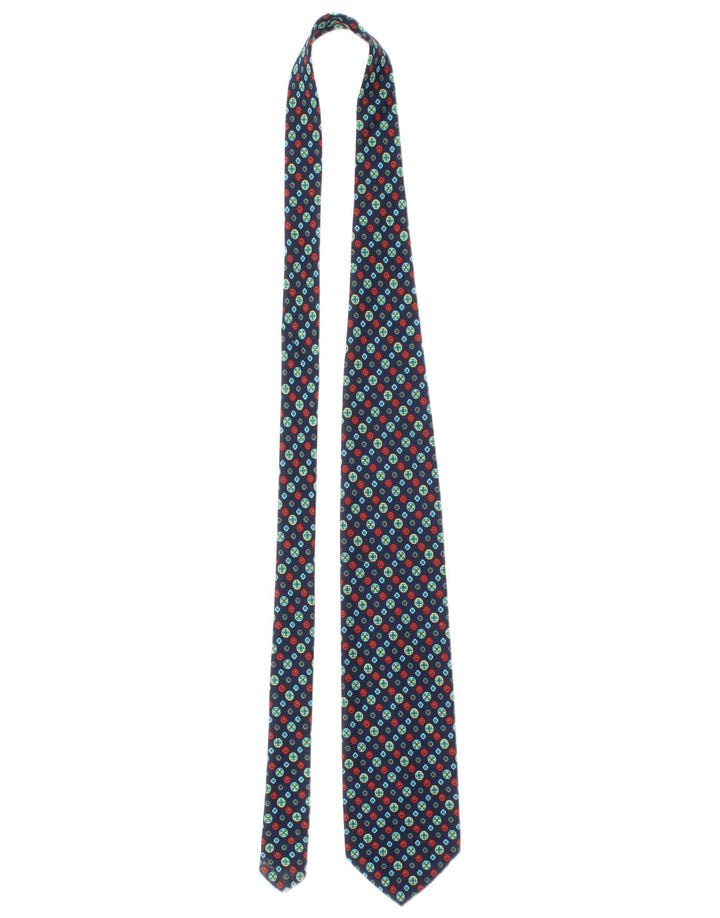Krawat męski Salvatore Ferragamo w jednym rozmiarze, granatowy, geometryczny, jedwabny, klasyczny