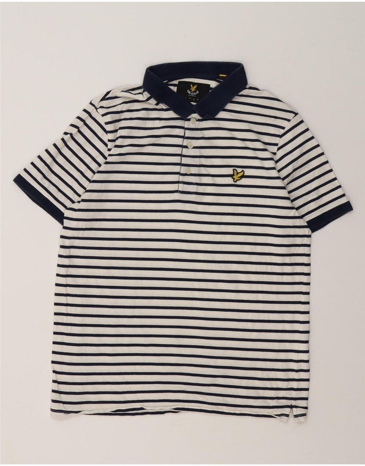 Męska koszulka polo Lyle & Scott, duża, bawełniana w białe paski