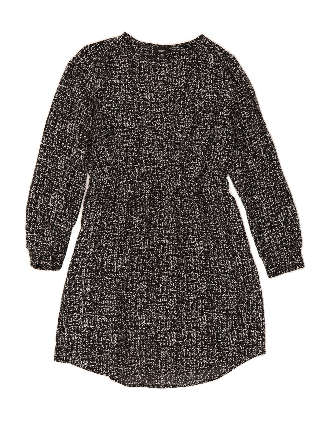 MOSSIMO Womens Long Sleeve A-Line Dress UK 14 Medium Black Flecked Vintage Mossimo and Second-Hand Mossimo from Messina Hembry 