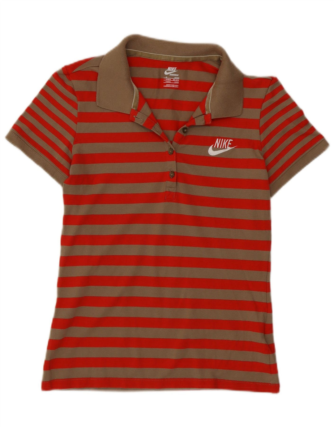 Damska koszulka polo Nike UK 10/12 w średnie czerwone paski
