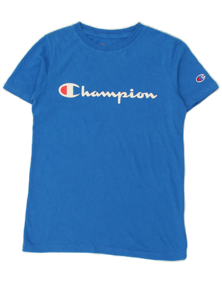 CHAMPION Boys Graphic T-Shirt Top 9-10 Years Medium  Blue Cotton Vintage Champion and Second-Hand Champion from Messina Hembry 