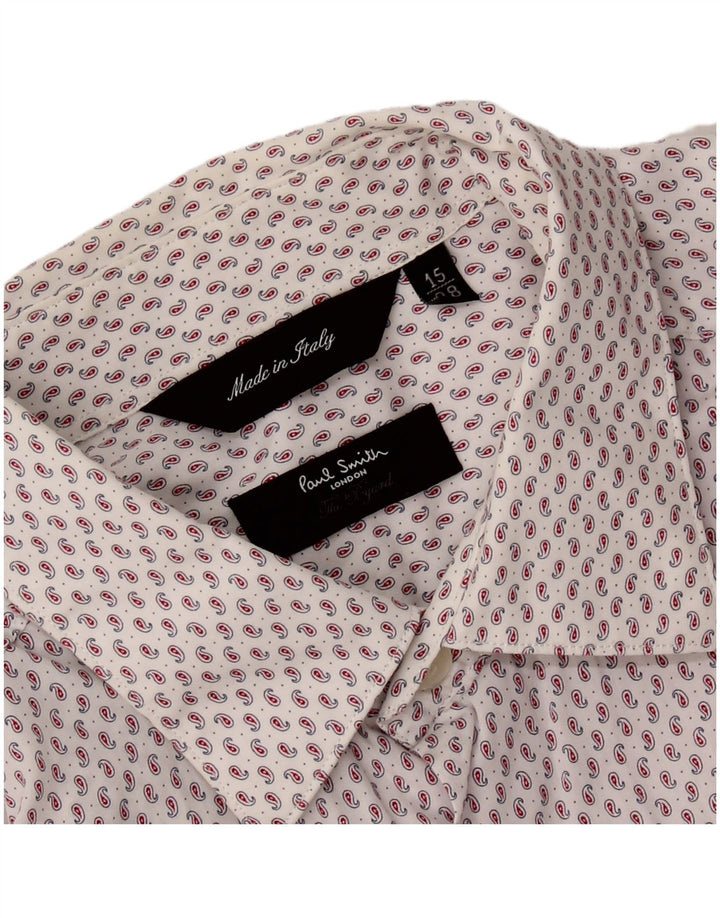 Koszula męska PAUL SMITH rozmiar 15 38 Średni biały wzór paisley