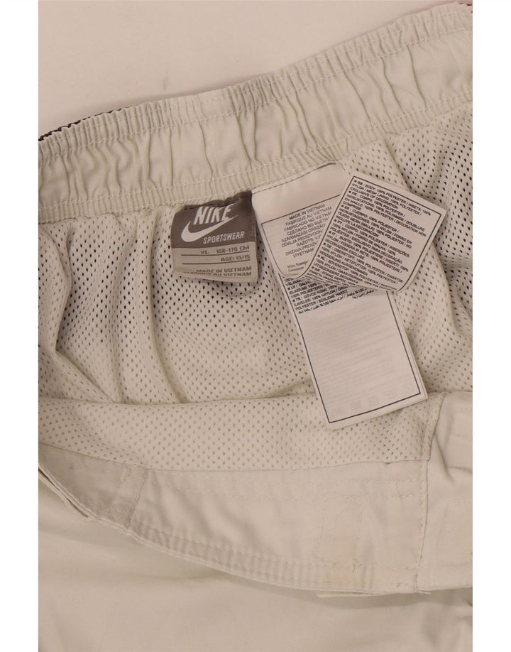 Chłopięce spodenki kąpielowe Nike 13-14 lat XL, biały poliester z blokami kolorów