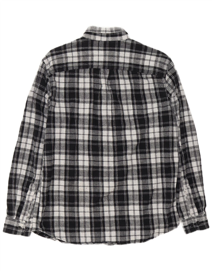 L.L.Bean Męska koszula flanelowa o lekko dopasowanym kroju, w średnią czarną kratę, bawełnianą