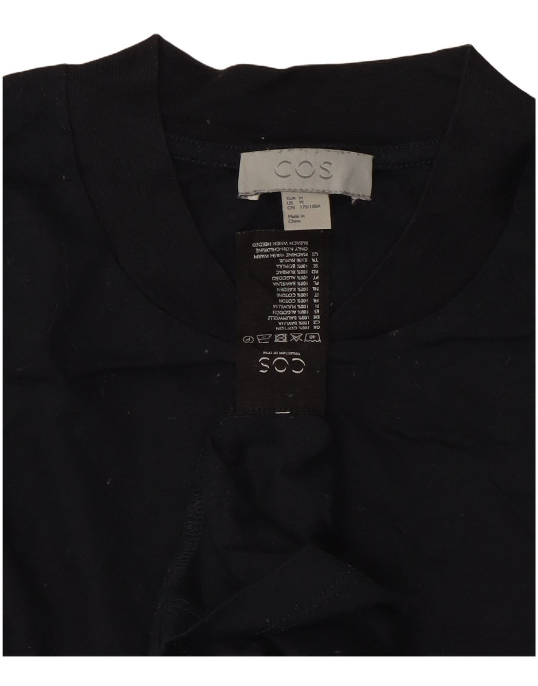 Cos Męski T-Shirt Top Średni Granatowy Bawełniany