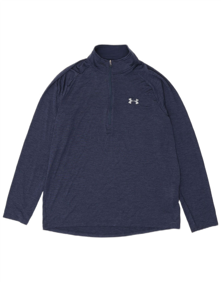 Męski dres Under Armour Heat Gear z zamkiem błyskawicznym i dużym granatowym