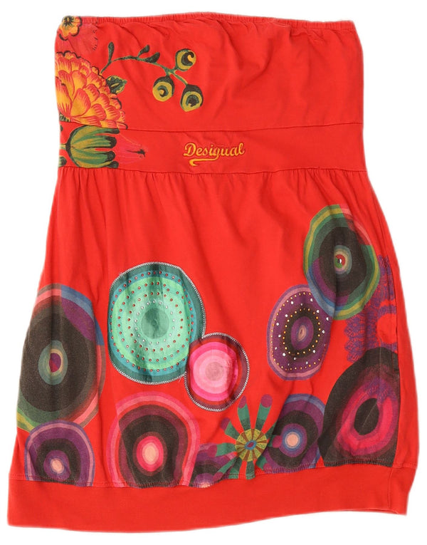 Damski top bez ramiączek Desigual UK 18 XL Czerwony Bawełniany Festiwal