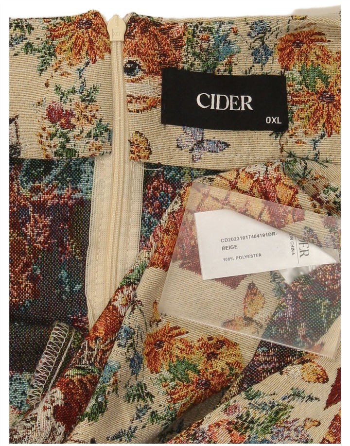 Cider Damska sukienka retro bez rękawów Mini Swing UK 18 XL Beżowy Poliester Kat