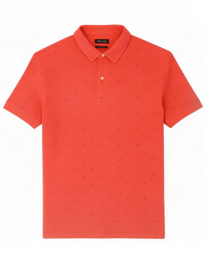 Męska koszulka polo Massimo Dutti abstrakcyjny wzór XL czerwona
