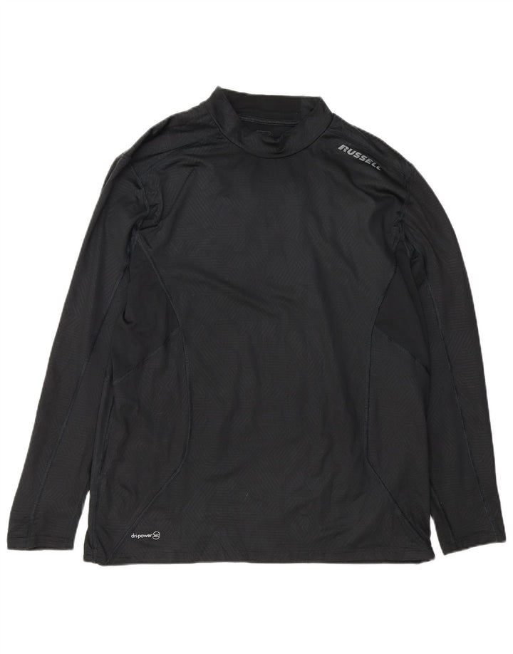 Męski top Russell Athletic Dri-Power Graphic z długim rękawem XL, czarny, geometryczny