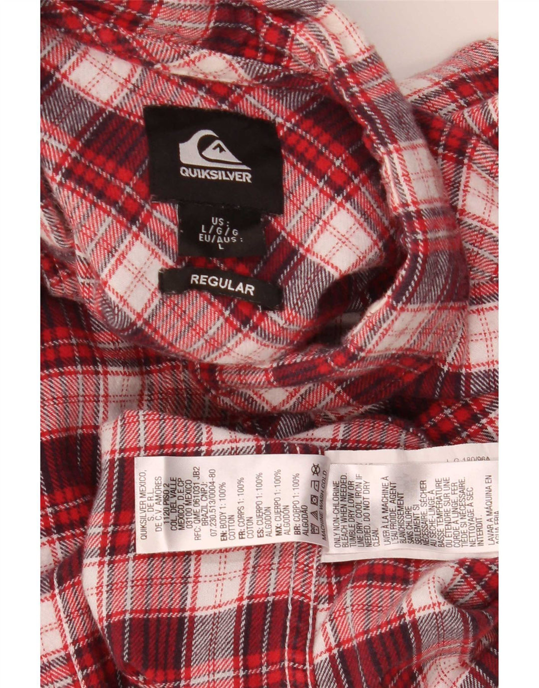 Męska koszula flanelowa Quiksilver o regularnym kroju, duża, bawełniana w czerwoną kratę
