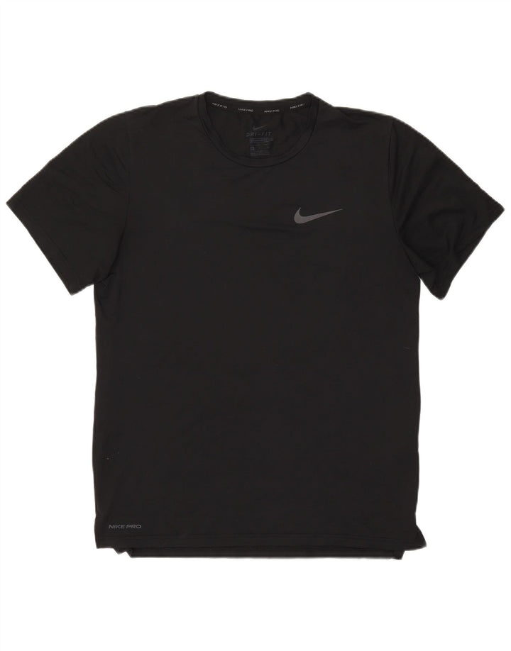 Męski T-shirt NIKE Dri Fit o standardowym kroju, mały, czarny poliester
